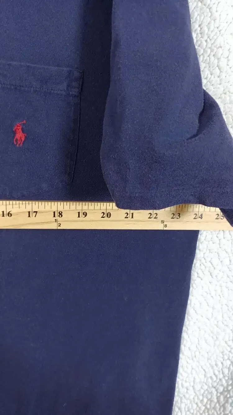 Vintage Polo Ralph Lauren T-Shirt Mens Size Large Cotton Chest Pocket Pony Logo